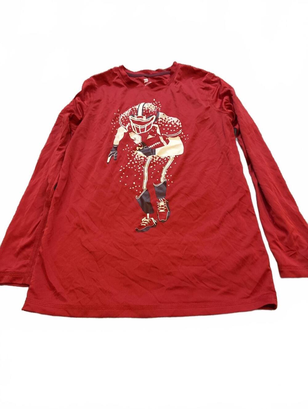 all in motion Boys Red Football Graphic Long Sleeve Shirt M